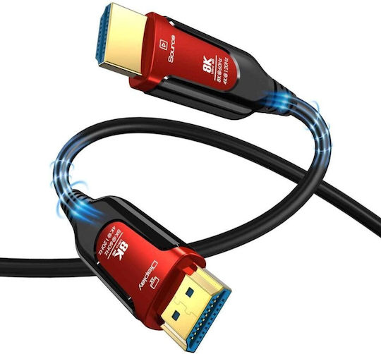 PremiumCord HDMI 2.1 Ultra High Speed 48Gbps 4K 120Hz HDR VRR Cable HDMI male - HDMI male 30m Μαύρο