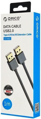 Orico USB 2.0 Кабел USB-A Мъжки - USB-A Мъжки Сив 1m U2-AA02-10-SV-BP