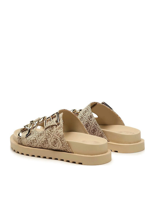 Fatema Γυναικεία Σανδάλια Flatforms Μπεζ