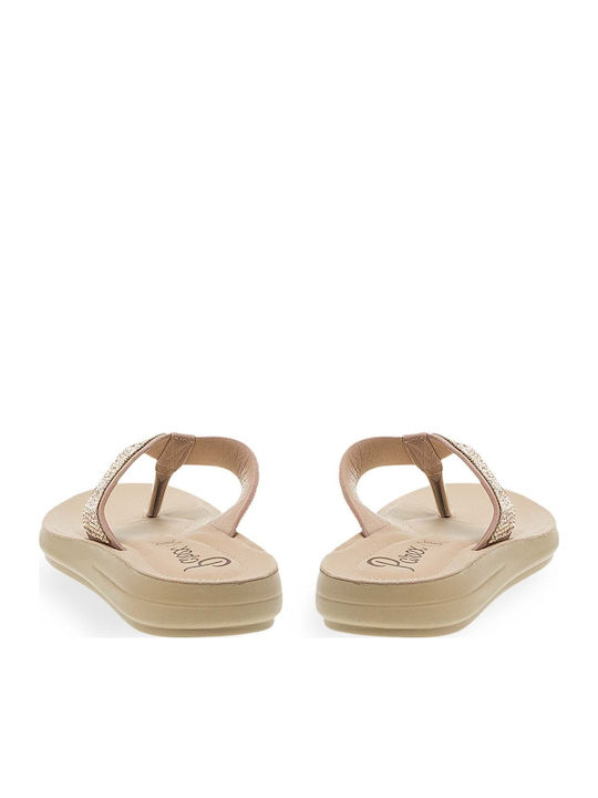 Damen Anatomische Flache Sandalen Roségold