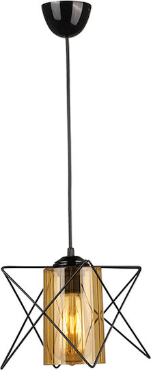 Megapap Indra Pendant Light Black Grid with Socket E27 17x17x50cm