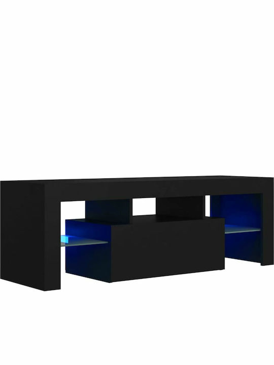 TV Stand with LED Lighting Black L120xD35xH40cm