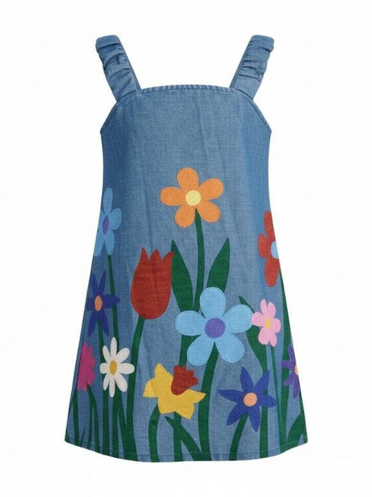 Mädchenkleid Ärmellos Blau
