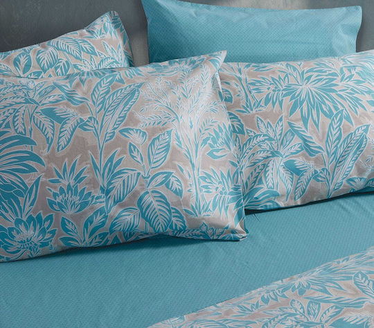 Charisma Bettlaken Super-Doppel 3 Stück 160x200+35cm mit Gummibettlaken Blau