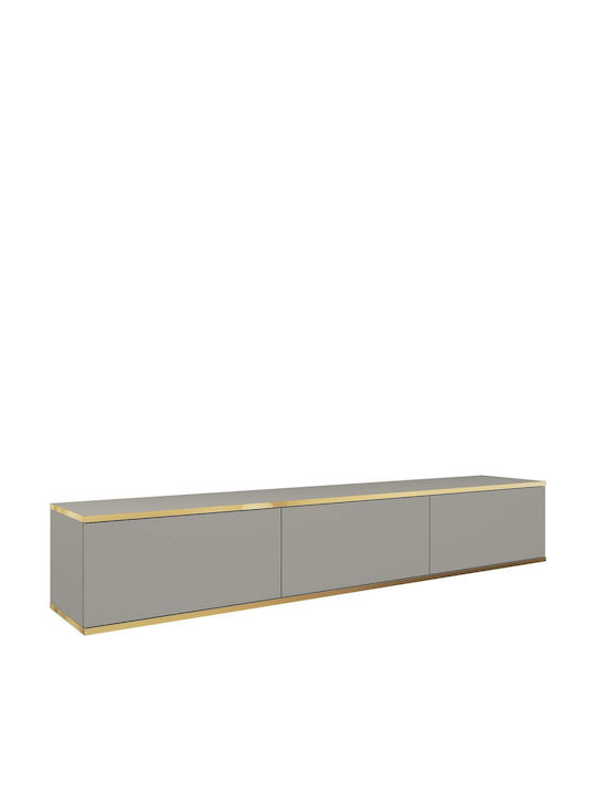 LH Home Furniture TV-Ständer aus Metall & Holz in Grau 175x32x30cm
