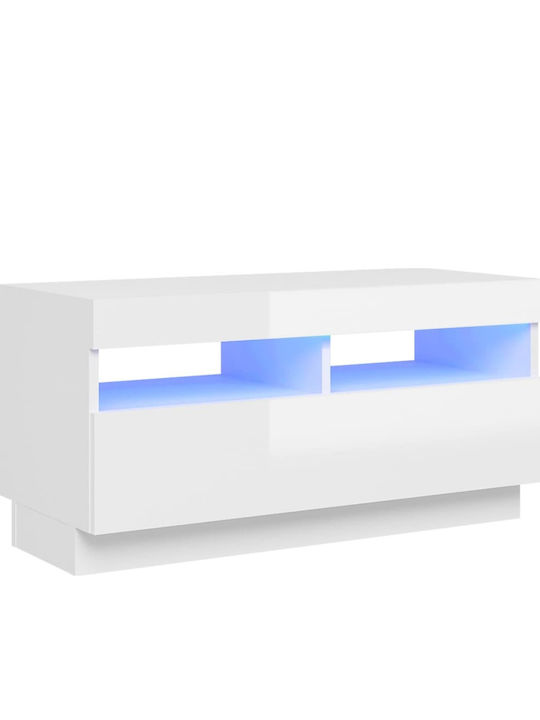 TV Stand with LED Lighting White L80xD35xH40cm