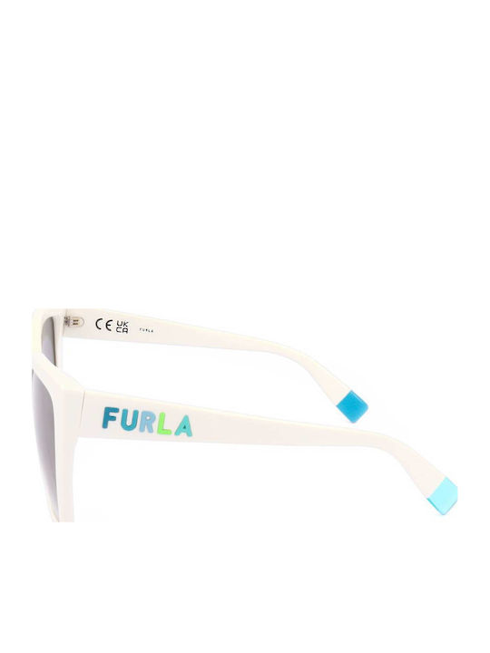 Furla Herren Sonnenbrille mit Weiß Kunststoff Gestell und Schwarz Verlaufsfarbe Linse