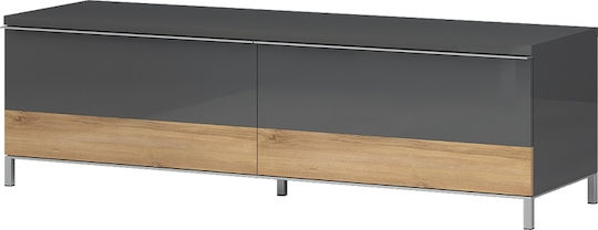 Agate 2S Επιδαπέδιο Ανθρακί / Φυσικό Ξύλο 152x45x46εκ.