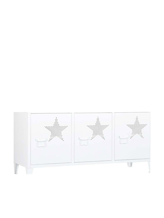 Stand TV Metalic Alb L120xA40xÎ58cm