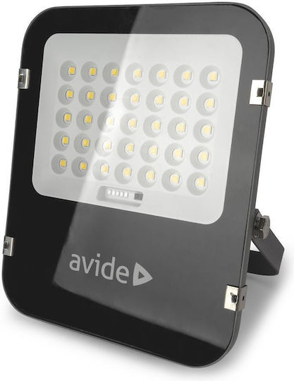 Avide Asolflcw-10ah-smsp Στεγανός Ηλιακός Προβολέας LED 100W Ψυχρό Λευκό 6400K με Αισθητήρα Κίνησης και Τηλεχειριστήριο IP65