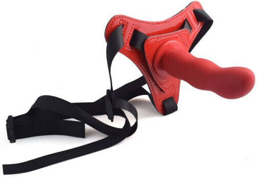 Silicone Dildo Strapon Harness Red