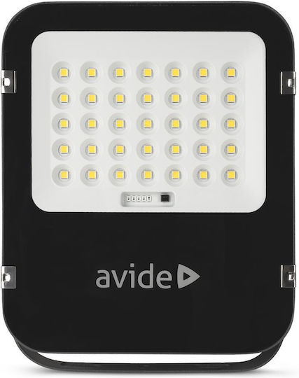 Avide Asolflcw-10ah-smsp Στεγανός Ηλιακός Προβολέας LED 100W Ψυχρό Λευκό 6400K με Αισθητήρα Κίνησης και Τηλεχειριστήριο IP65