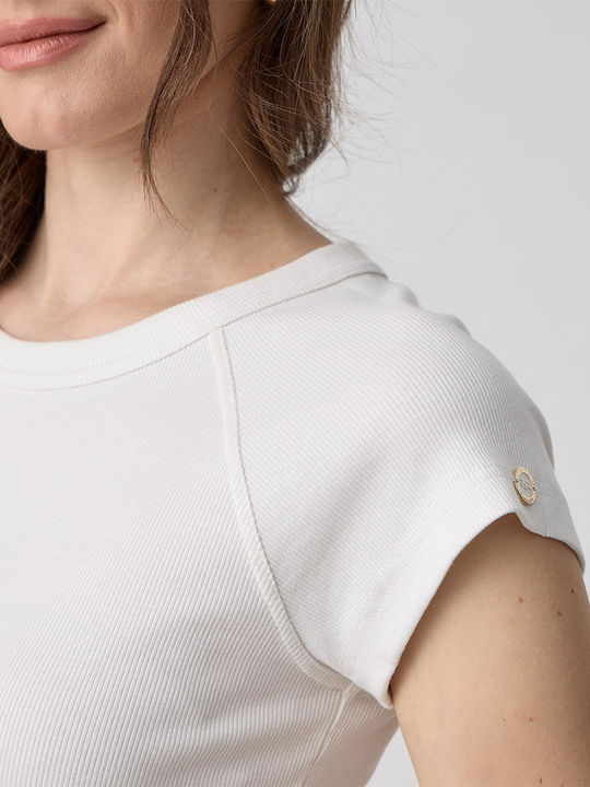 Damen Bluse Kurzärmelig Weiß