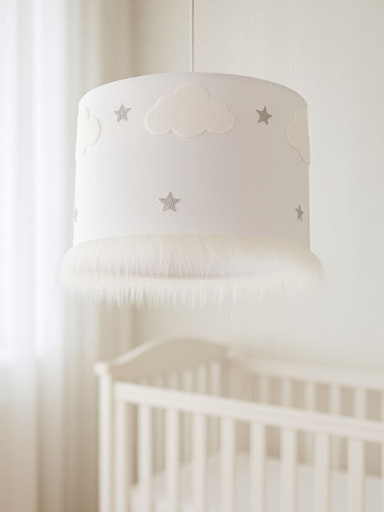 Stewehome Kids Wall Light Cloud & Star White Silindrical Handmade 30x60x30cm