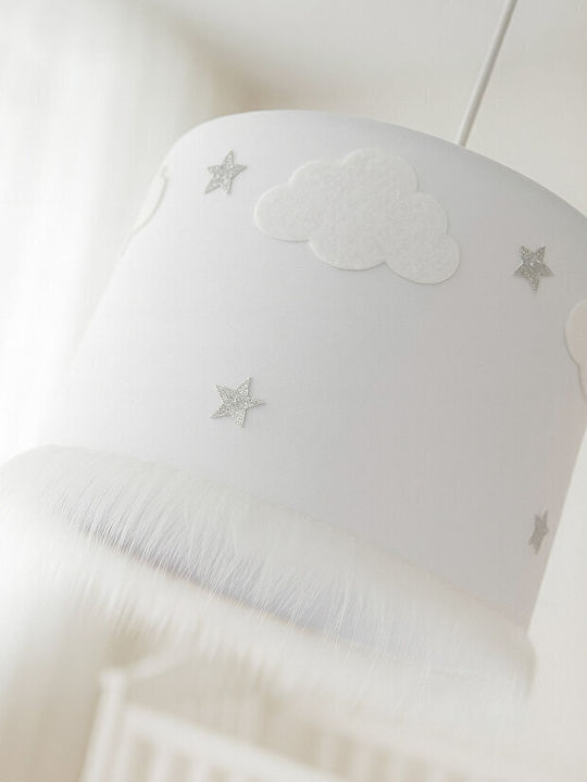 Stewehome Kids Wall Light Cloud & Star White Silindrical Handmade 30x60x30cm