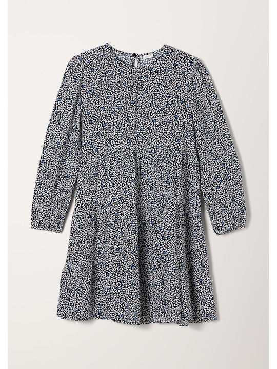 Girls Dress Long Sleeve with Accessories Dark Blue