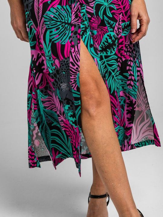 Sommer Midi Hemdkleid Blumen