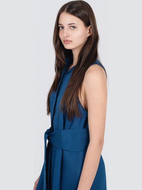 Summer Shirt Dress Blue