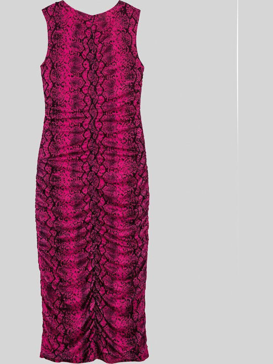 Summer Midi Evening Dress Drape with Tearing Snake