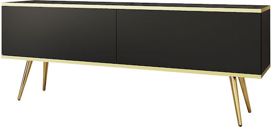 Έπιπλο TV Επιδαπέδιο Ανθρακί + χρυσό 135x32x53εκ. Έπιπλο TV Επιδαπέδιο Ανθρακί + χρυσό 135x32x53εκ.