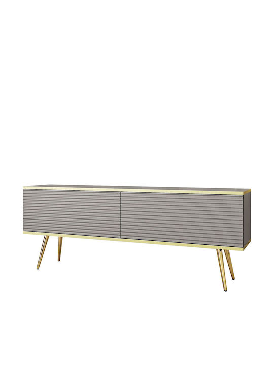 Έπιπλο Τηλεόρασης Γκρι + Χρυσό Μ135xΠ32xΥ53cm