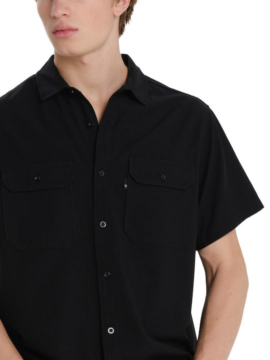 Short Sleeve Shirt in Regular Fit Black