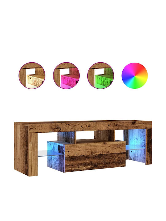 Έπιπλο Τηλεόρασης με Φωτισμό LED Καφέ Μ120xΠ40xΥ40cm