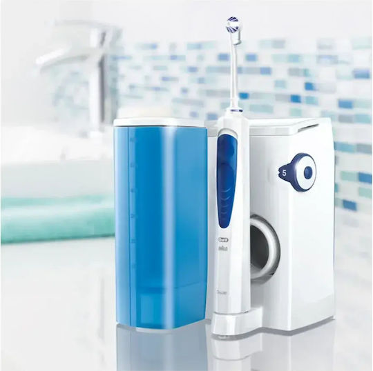 Oral-b Md20 Irigator Bucal 5 Niveluri Intensitate 4 Capete Interdentare 600 Ml Alb Multicolor
