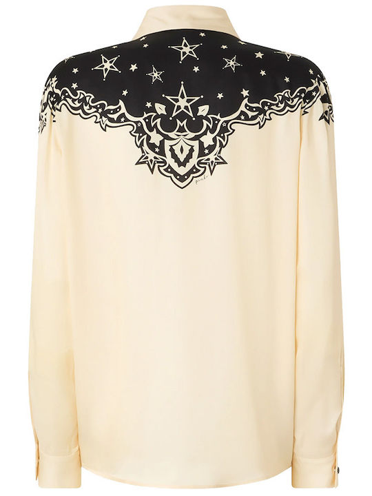 Langärmeliges Damenhemd in Beige