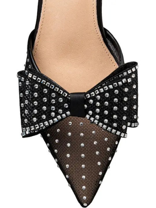 Pointed Toe Heels with Strap Black