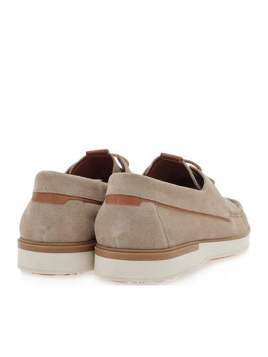 Suede Ανδρικά Boat Shoes σε Μπεζ Χρώμα