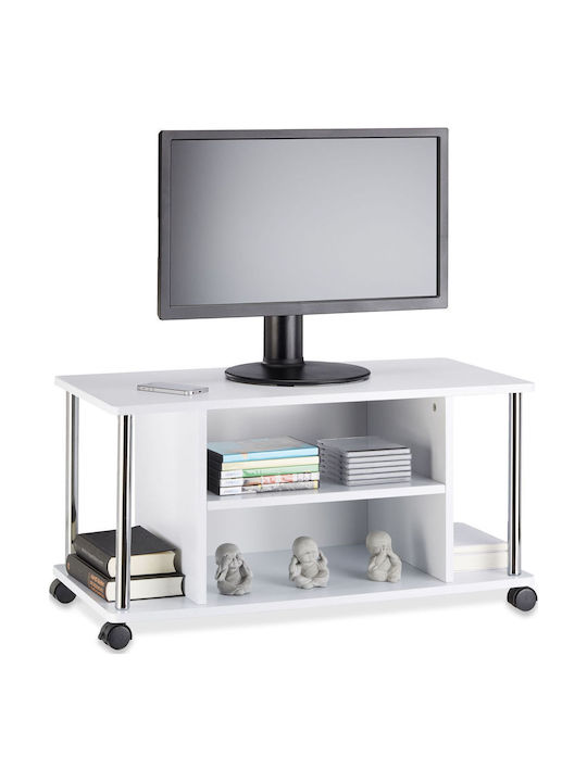 TV-Ständer mit Räder Weiß M41,5xT80xH40cm