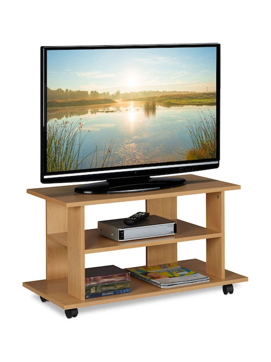 TV Stand with Wheels Natural M45xD80xH40cm