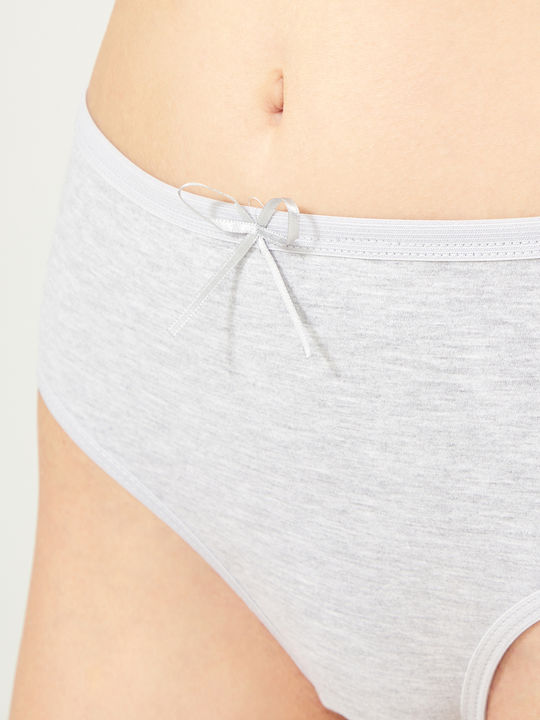 Βαμβακερά Ψηλόμεσα Γυναικεία Slip 2Pack Γκρι