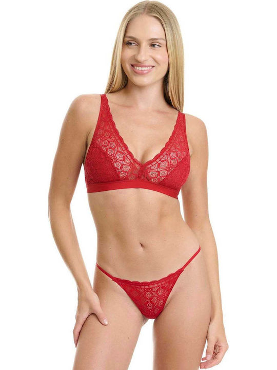 Γυναικείο String με Δαντέλα Μπεζ