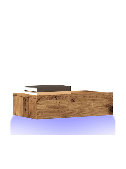Dulap TV Vidaxl cu lumini LED lemn vechi 60x35x15.5 cm maro