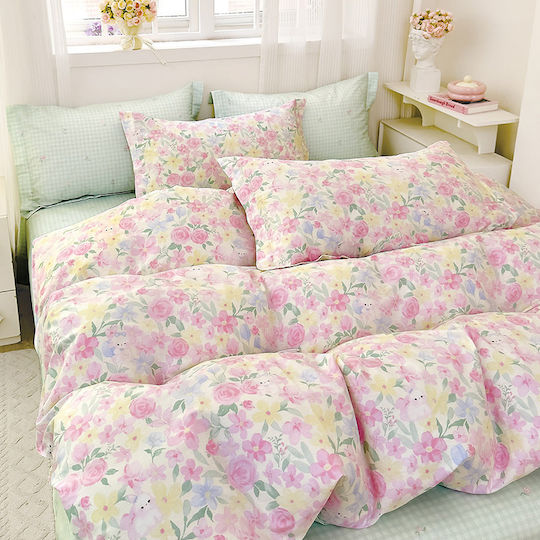 Rythmos Aireys Spirit Bed Sheets Set Super-Double 230x260cm Green (4pcs)