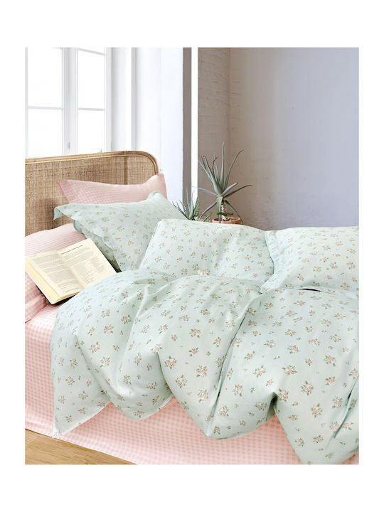 Rythmos Victoria Spirit Bed Sheets Set Super Double 230x260cm Green (4pcs)
