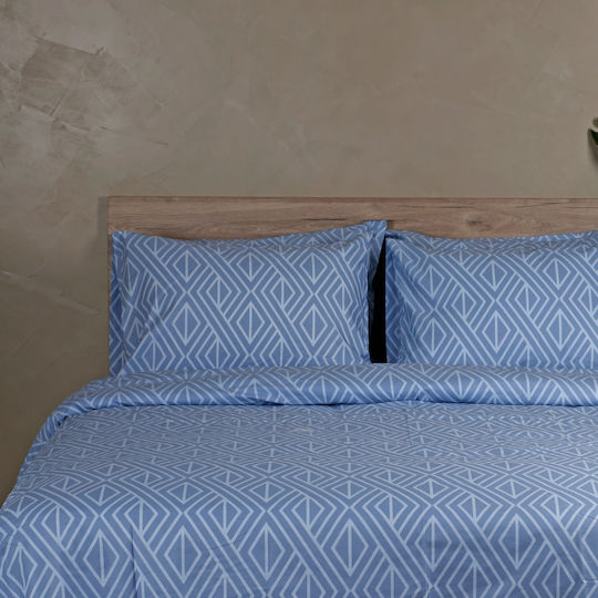White Fabric Parker Σετ Σεντόνια King Size 260x270εκ. Μπλε (4τμχ)