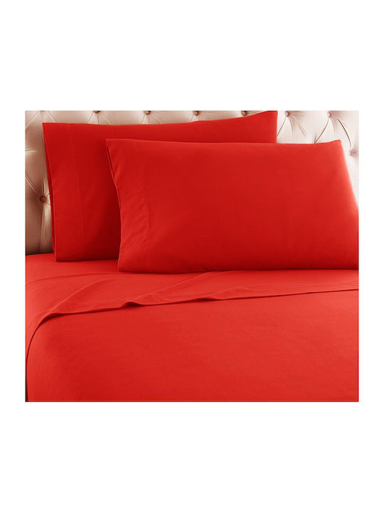 TnS Sheet Super-Double with Elastic 160x200+30cm. Red