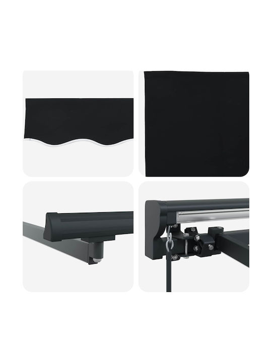 vidaXL Terrasse Zelt mit LEDs Schwarze 3x2.5m