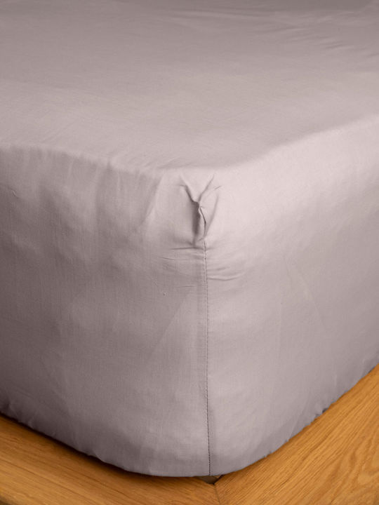 Sunshine Sheet Super-Double with Elastic 160x200+30cm. Cotton Feelings 151 Light Grey