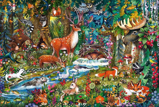 Schmidt 56532 Puzzle 150pcs Kid Animals In Forests Europe + Poster