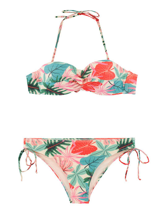 Γυναικείο Μαγιό Bikini Push-up Μπανέλα Lurex Glam Μπεζ Κοραλί