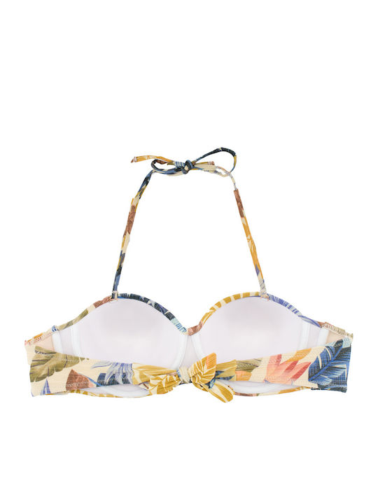 Women's Bikini Swimsuit Push-up Underwire Lurex Glam Beige-Blue