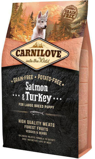 Carnilove Salmon & Turkey Puppy Large 12kg Dry Food Grain-Free for Large Breed Puppies with Turkey and Salmon