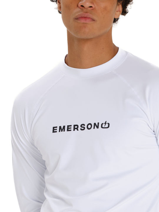 Emerson UPF 50+ Unisex Μακρυμάνικη Αντηλιακή Μπλούζα Λευκή