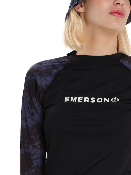 Emerson UPF 50+ Unisex Μακρυμάνικη Αντηλιακή Μπλούζα Μαύρη