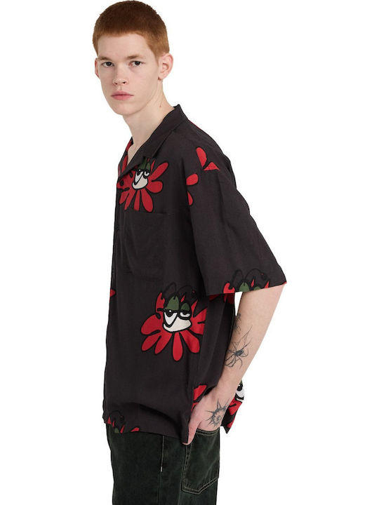 Resort Κοντομάνικο Πουκάμισο σε Φαρδιά Γραμμή Floral Poppies