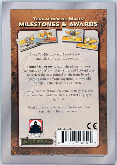 Разширение на играта Terraforming Mars: Milestones & Awards за 2-5 играчи 12+ години (EN) FryxGames